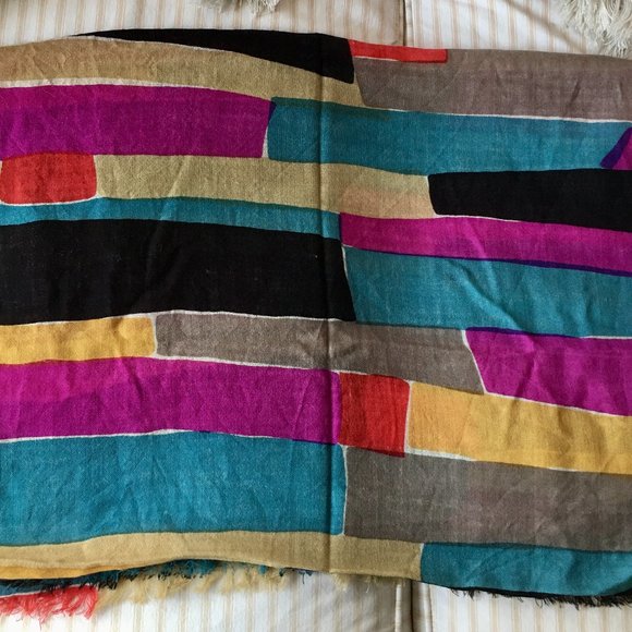 Kate Spade Abstract Print & Multicolor Wool Scarf - Picture 4 of 7